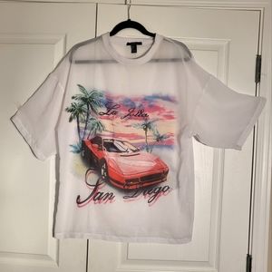 Forever 21 Sheer Retro Inspired Tee La Jolla San Diego